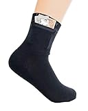 Flippysox Zipper Sock Wallet - Cotton/Polyester - Fits shoe size 6-13 (Black)