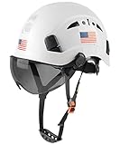 GREEN DEVIL Safety Helmet Hard Hat with Visor Chinstrap Adjustable Lightweight Vented ABS Work Helmet for Men and Women 6-Point Suspension ANSI Z89.1 Approved Ideal for Industrial & Construction