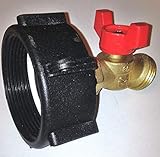 275-330 GALLON IBC TOTE TANK ADAPTER 2' NPS Fine x BRASS Hose FAUCET VALVE