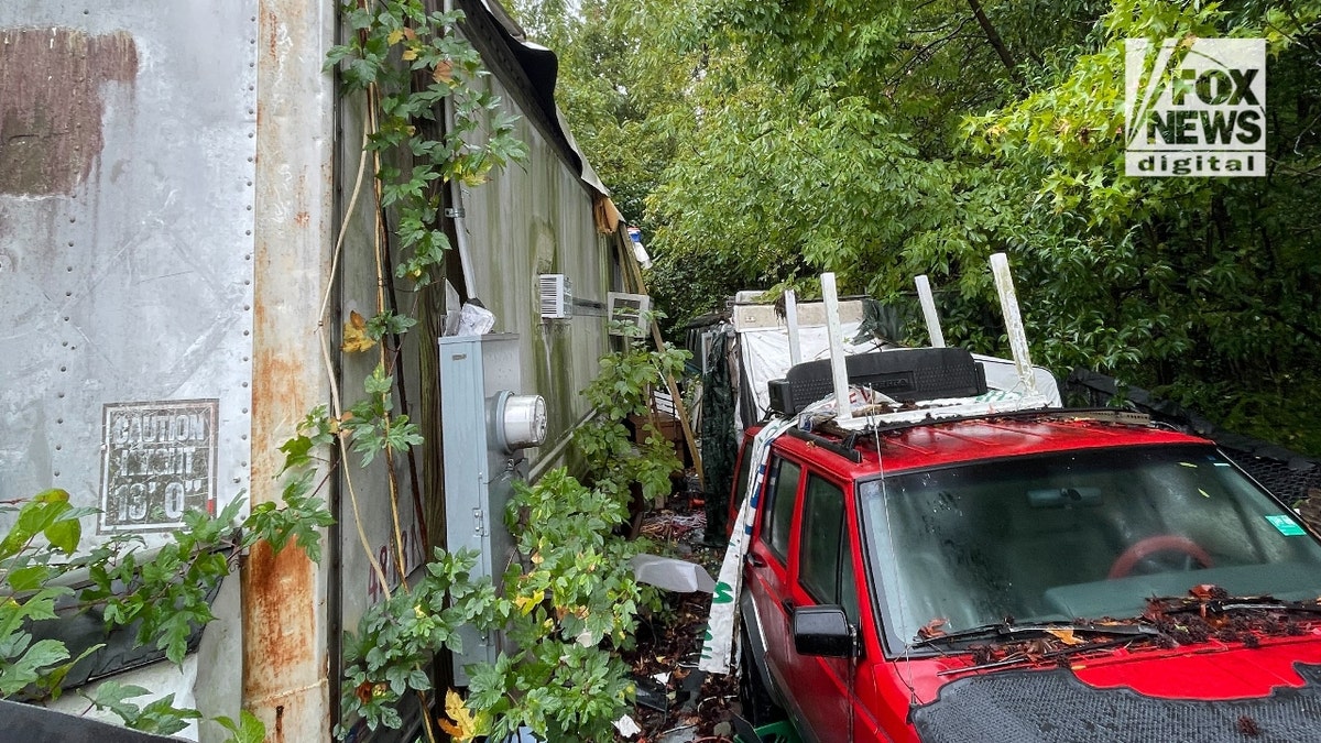 Remnants of Routh's roofing company called United Roofing in Greensboro still remain at what appears to have been Routh's latest location for the company on Husbands Street,