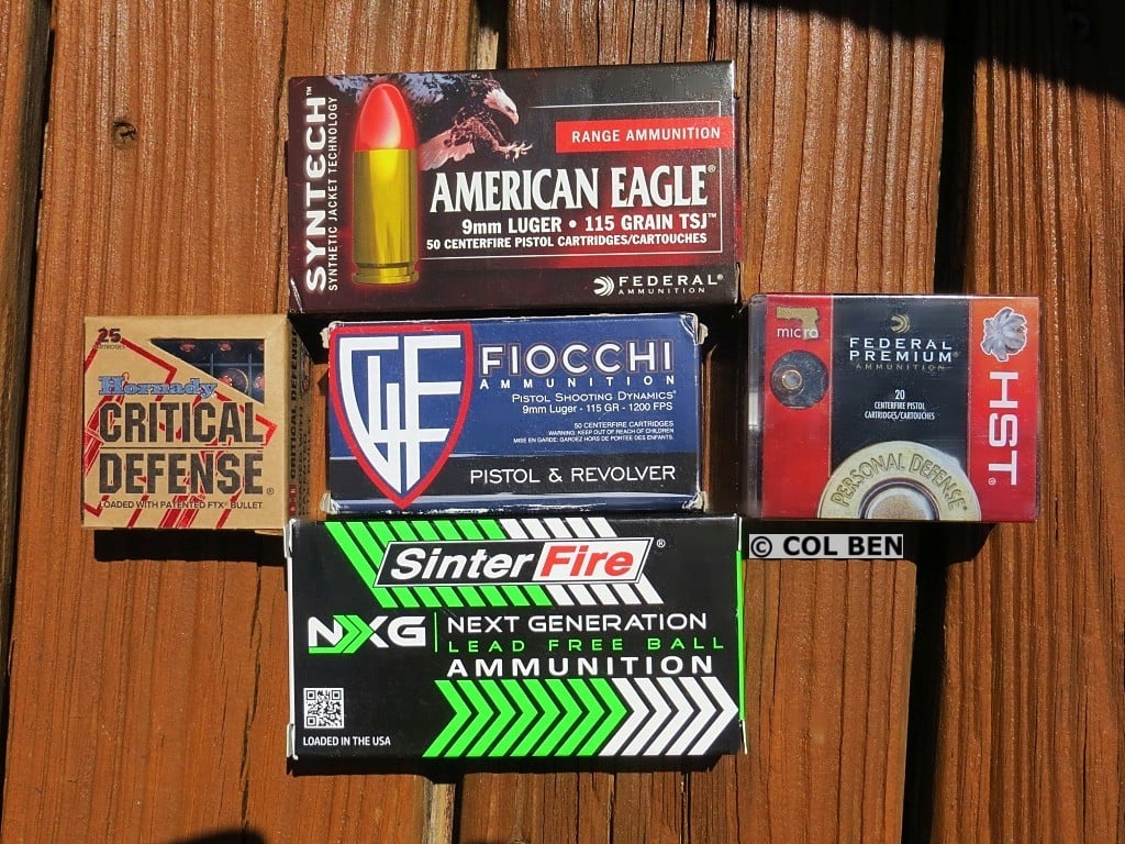 Variety of Range Test Ammo for Kimber KDS9c 9mm Pistol