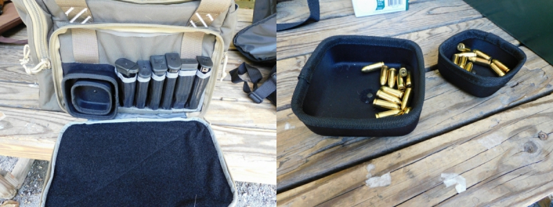 Front storage flap and ammo trays