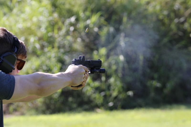 The Echelon shoots flat. This is the easiest of these guns for me to control, even after decades of experience with the GLOCK design.