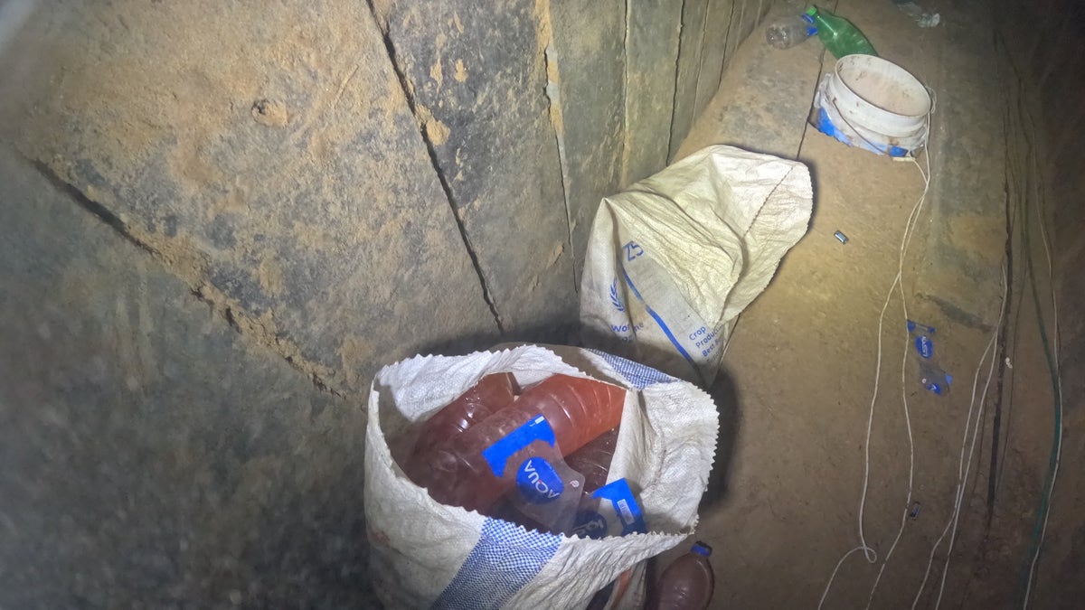 Materials found in the tunnel where the IDF recovered the bodies of six deceased hostages.