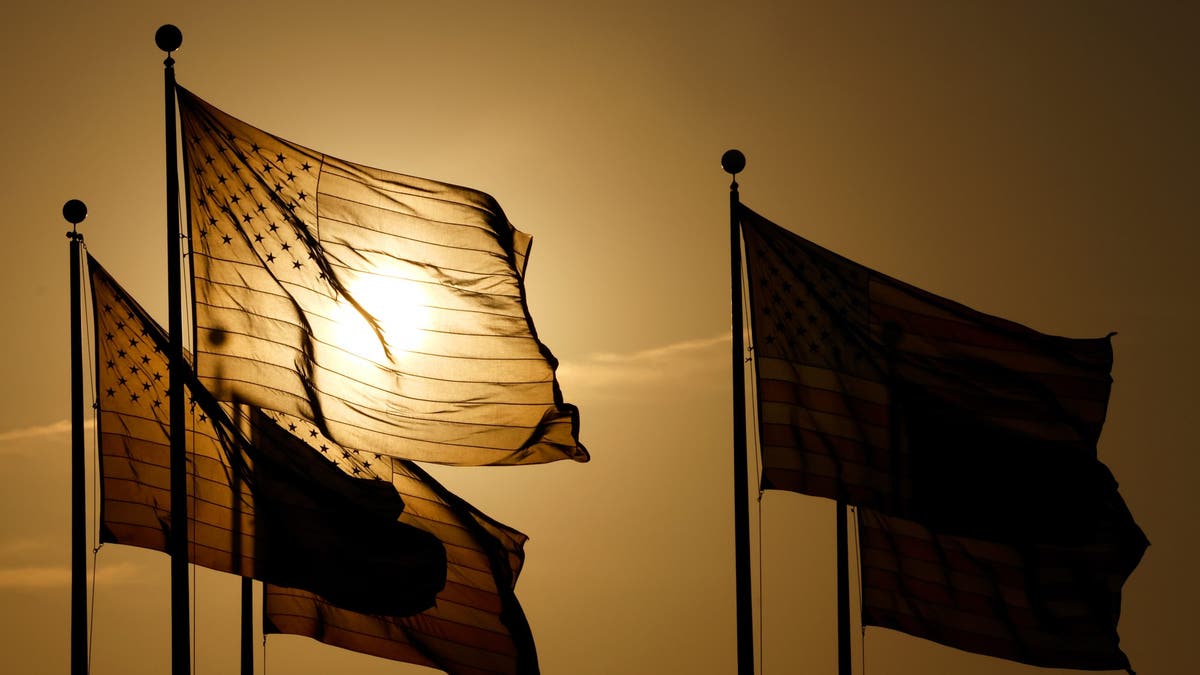 Flags fly at Liberty State Park