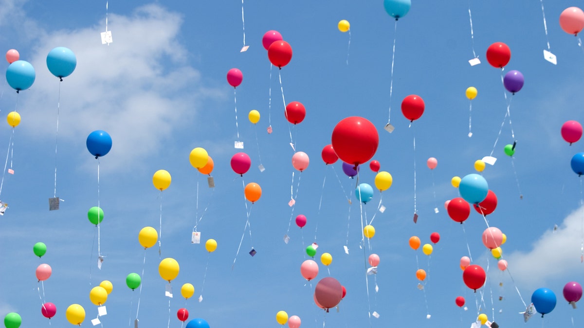 Balloons flying in the sky