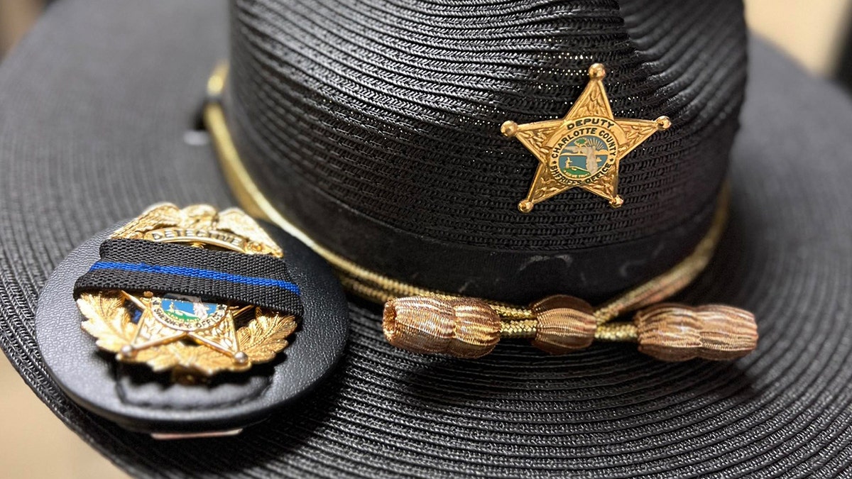 Charlotte County deputy hat, thin blue line over badge