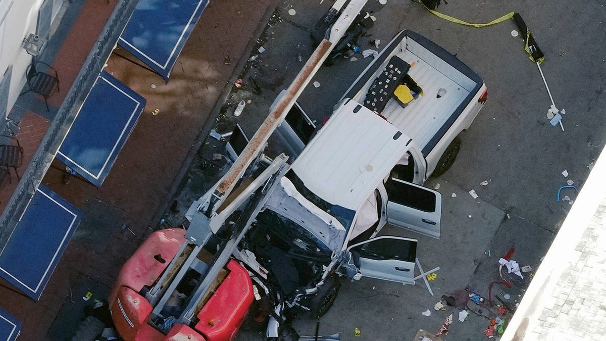 aerial over New Orleans attack truck