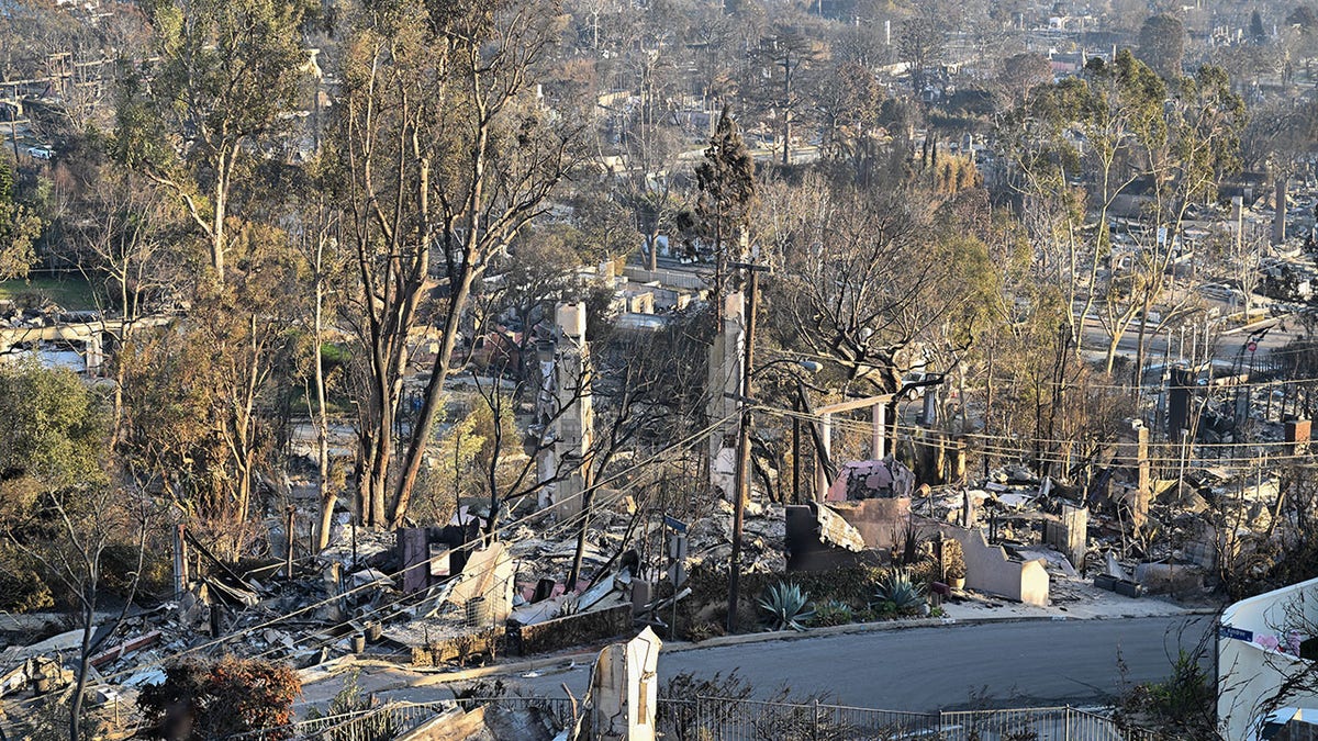 Burned Pacific Palisades damage