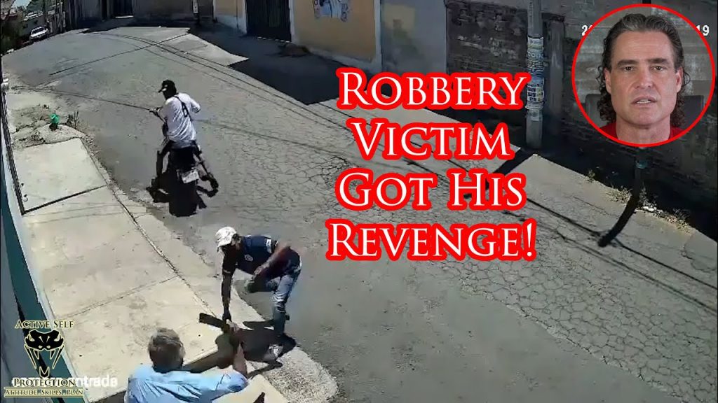 Robber Loses His Gun To Machete-Wielding Defender!