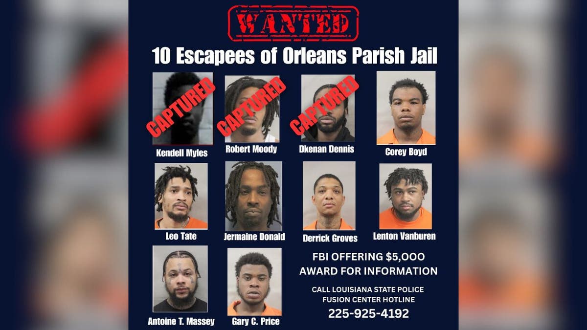The 10 inmates who audaciously escaped from New Orleans jail on Friday