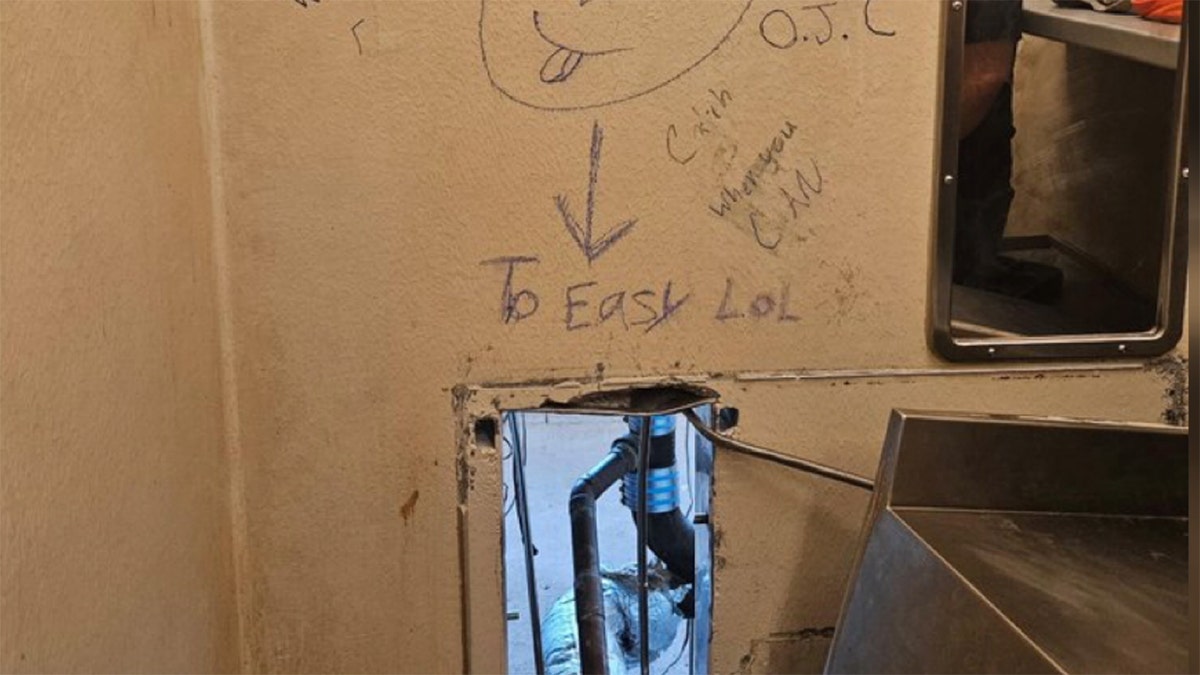 Hole left behind by escaped New Orleans prisoners.