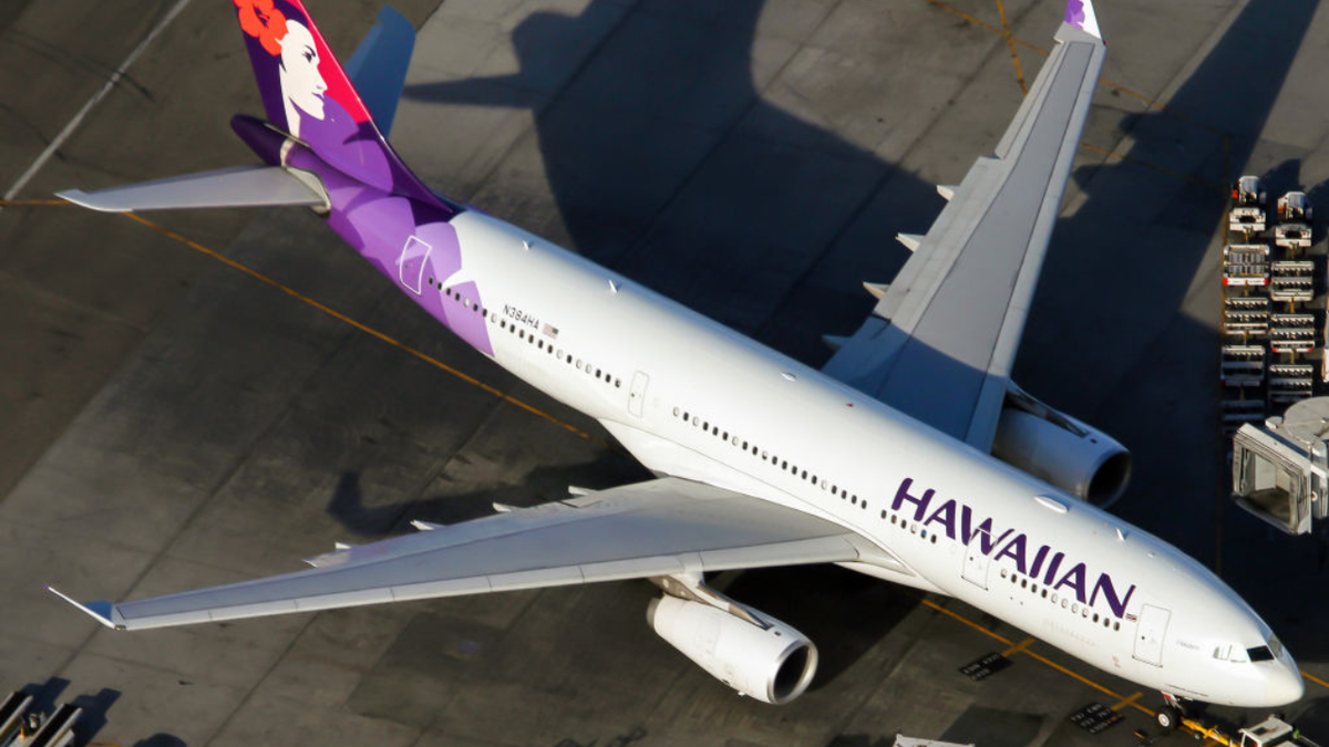 Hawaiian Airlines plane at gate