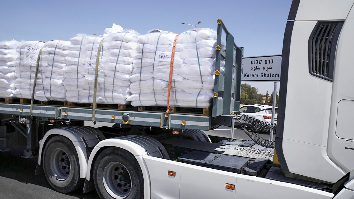 Truck of humanitarian aid headed into Gaza