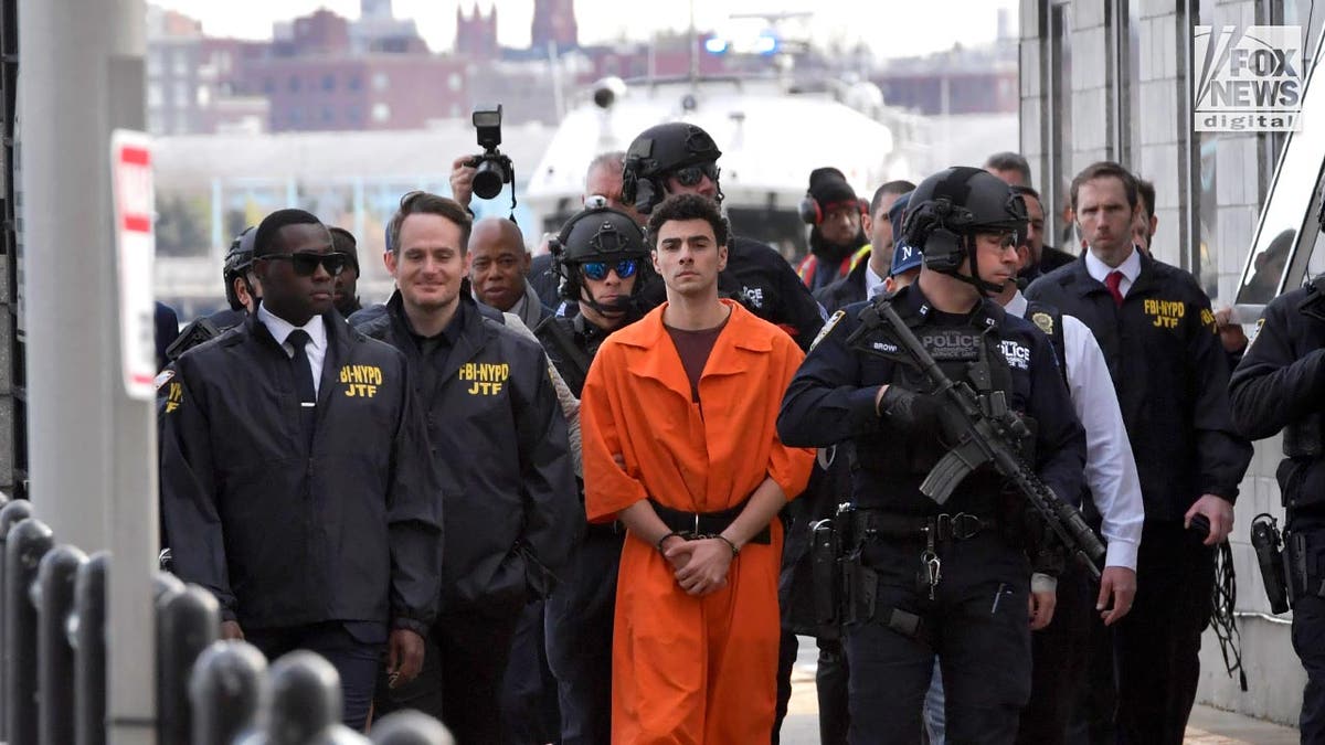 Luigi Mangione is escorted by NYPD into a van after being extradited from Pennsylvania for the murder of United Healthcare CEO, Brian Thompson.