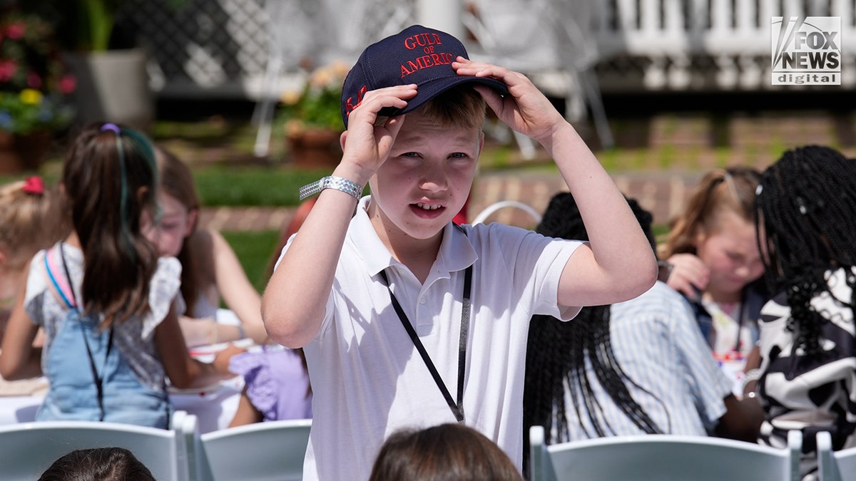 Children in the White House garden for an event hosted by FLOTUS.