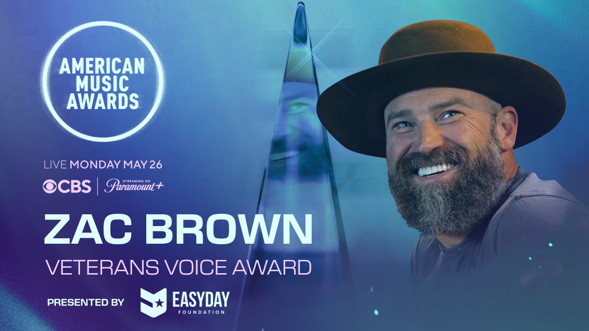 A poster of Zac Brown's AMAs award announcement.