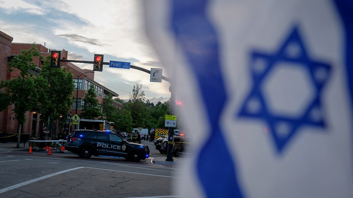 Israeli flag hangs near Boulder attack scene