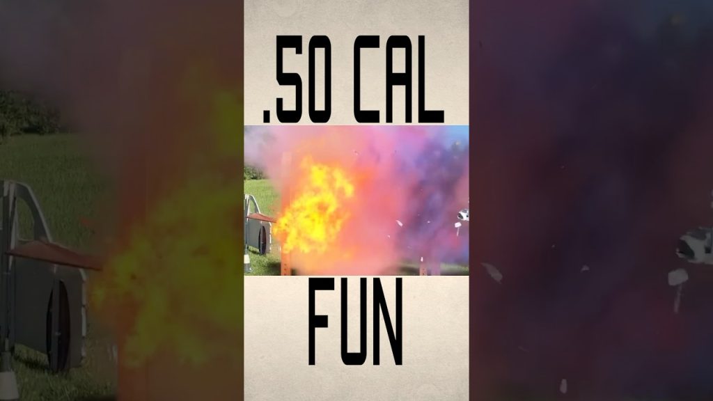 What happens when you shoot spray paint with a .50 cal? #shorts #explosion #boom