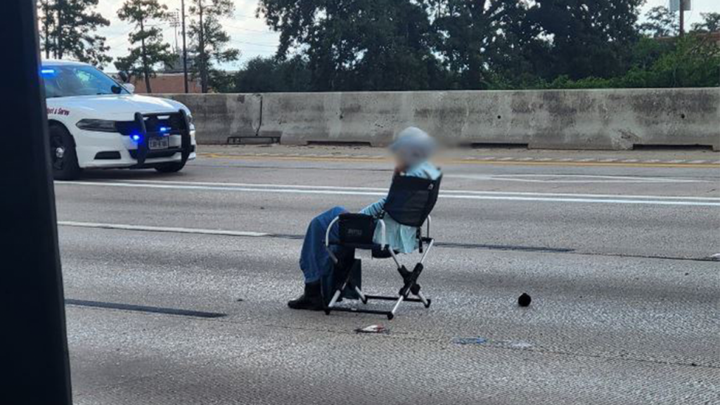 Armed Texas woman sat in lawn chair on busy highway during hours-long standoff with police