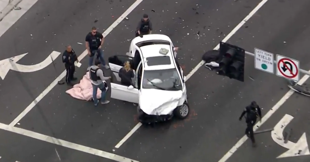 Armed Carjacking Suspect Crashes With 2 Kids In Vehicle, 6 Hurt