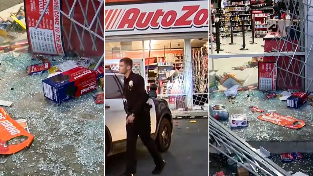 Over 100 looters ransack AutoZone in possible LA street takeover