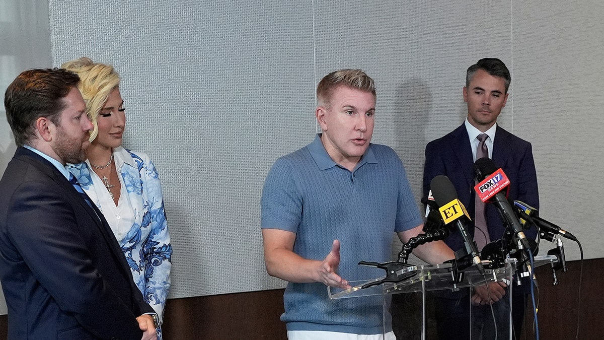 TV personality Todd Chrisley speaks to the public after Trump pardons him and Julie Chrisley.