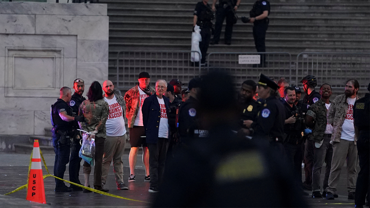 Protesters are detained