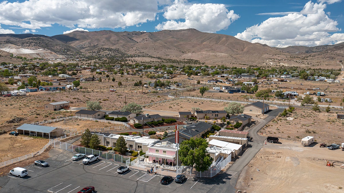 An aerial view of the Moonlite Bunny Ranch.