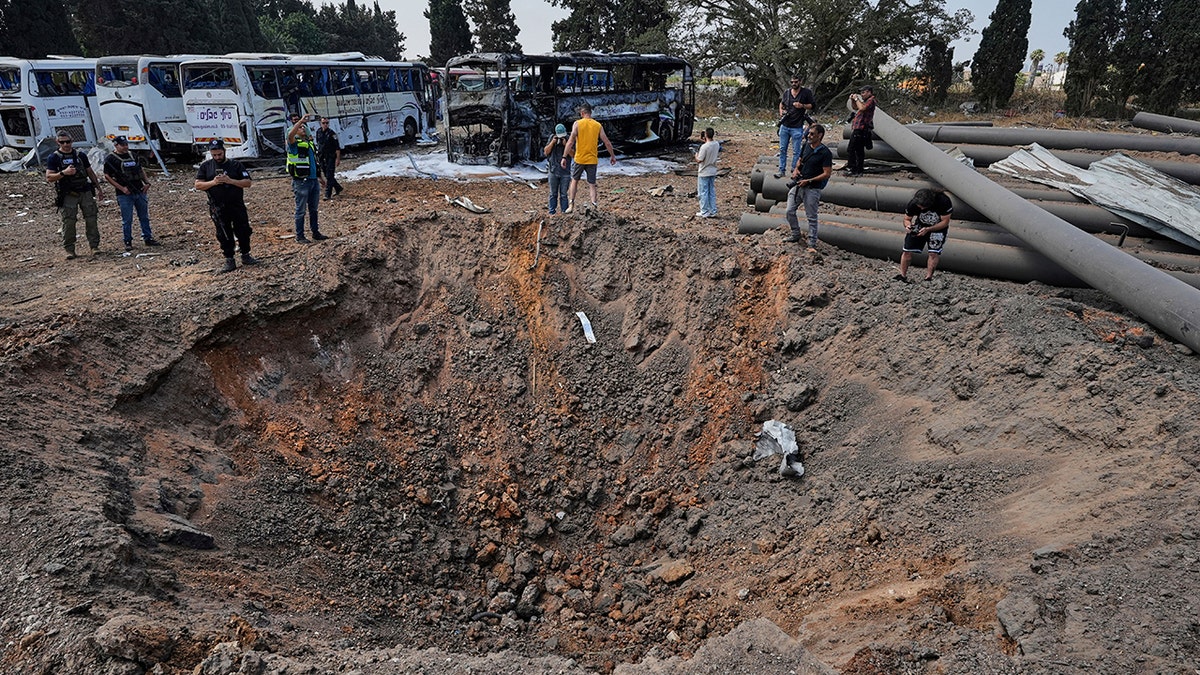 Crater in Israel from Iran strike