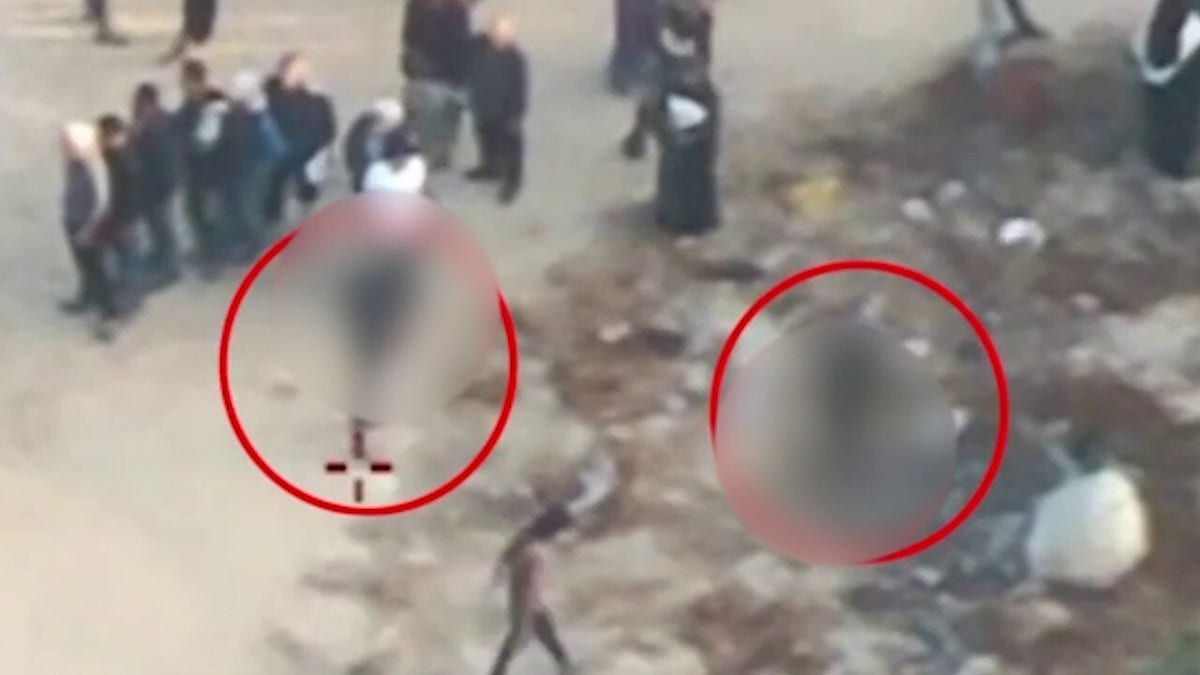 Israel drone footage of shooter at aid site