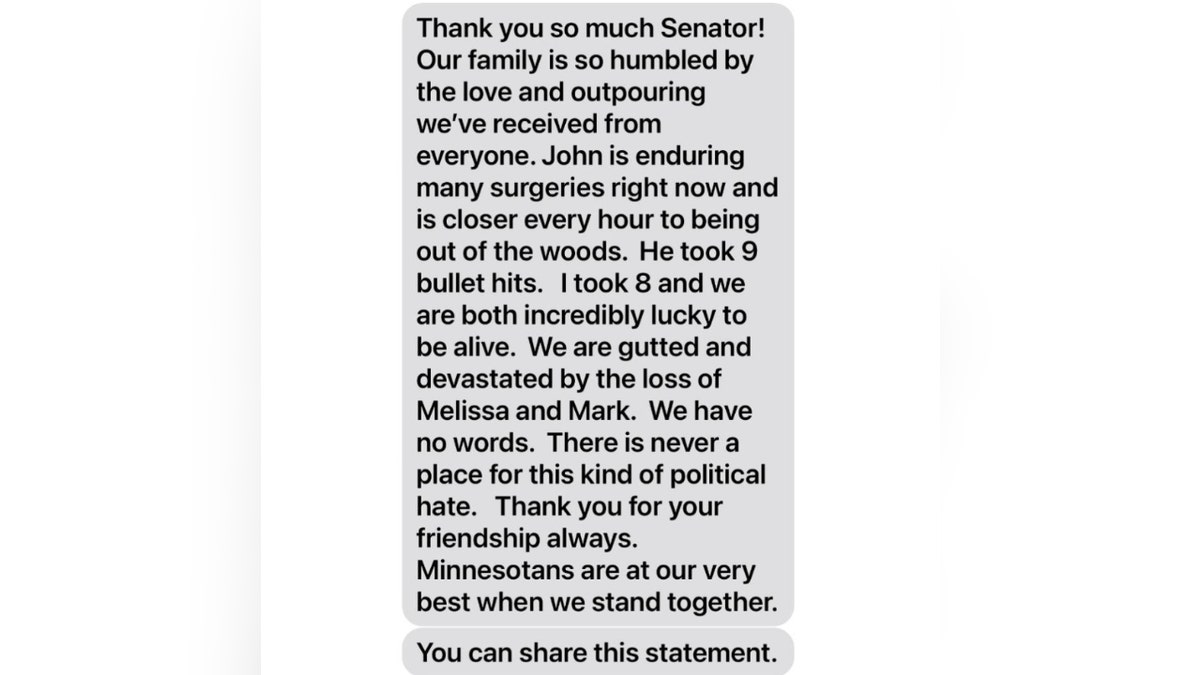 Yvette Hoffman's text to Sen. Amy Klobuchar