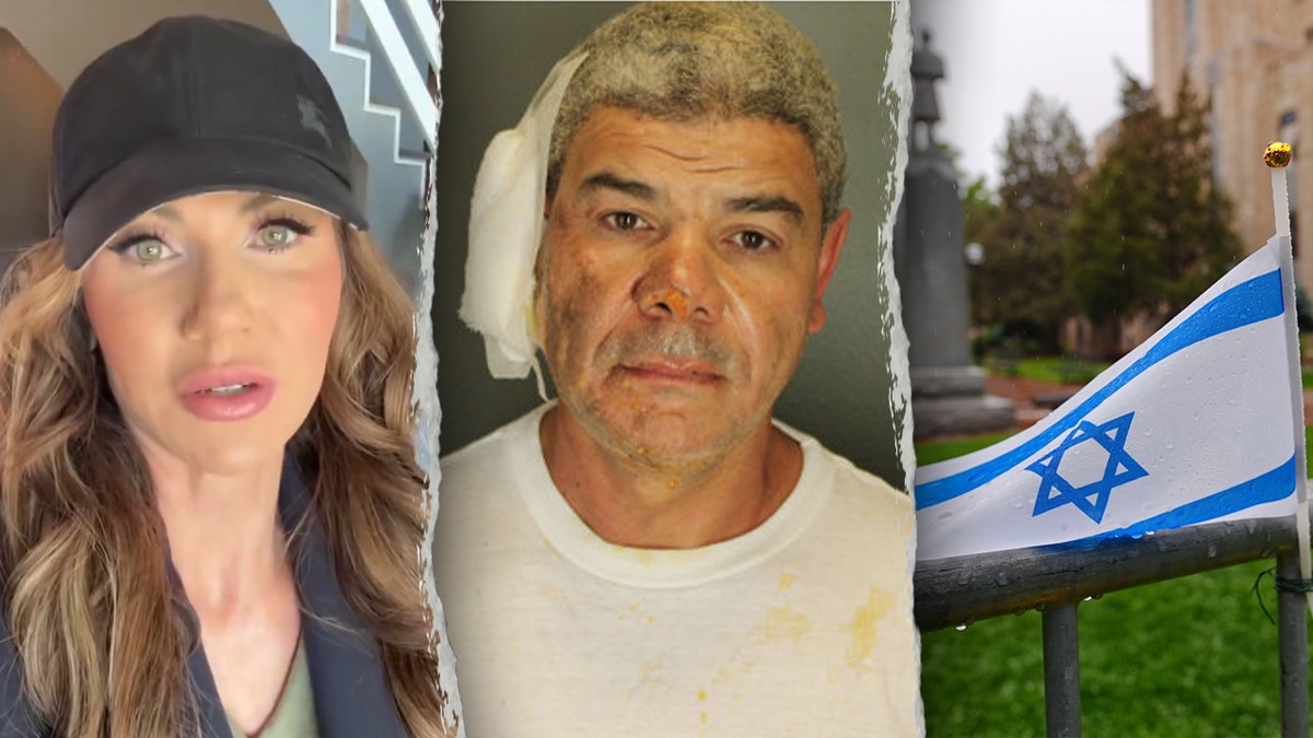 DHS Secretary Noem, Boulder terror suspect and the scene are seen in a 3-way split