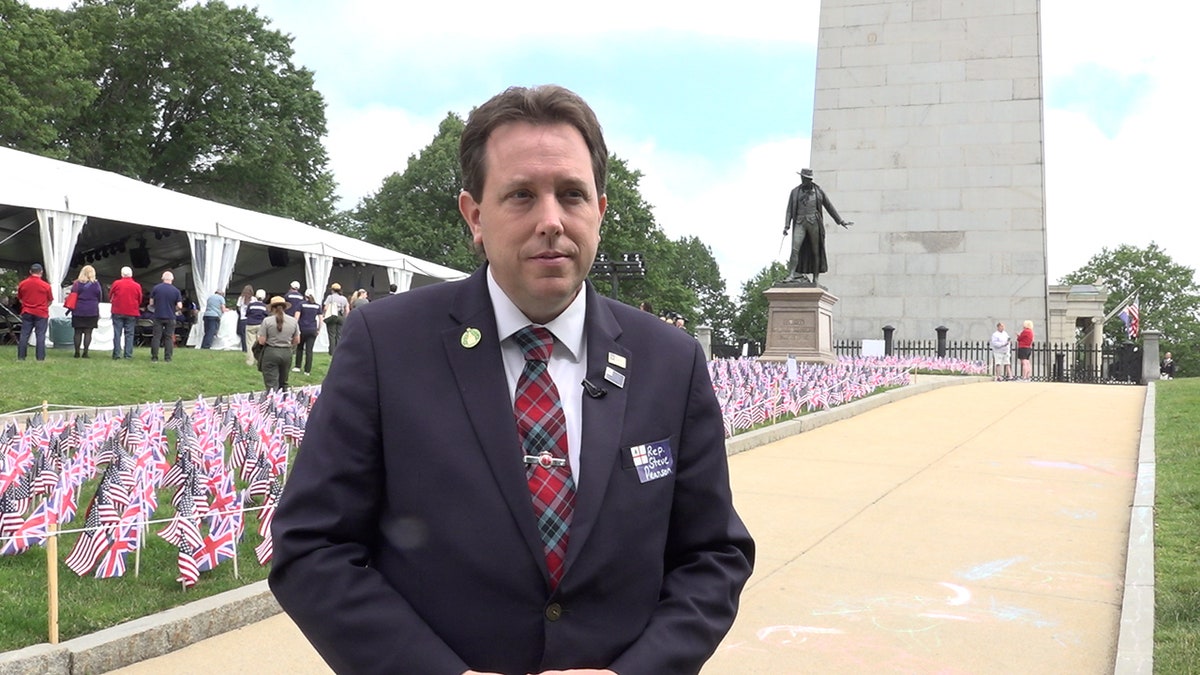 A descendant of Lt. John Wheeler who fought at the Battle of Bunker Hill