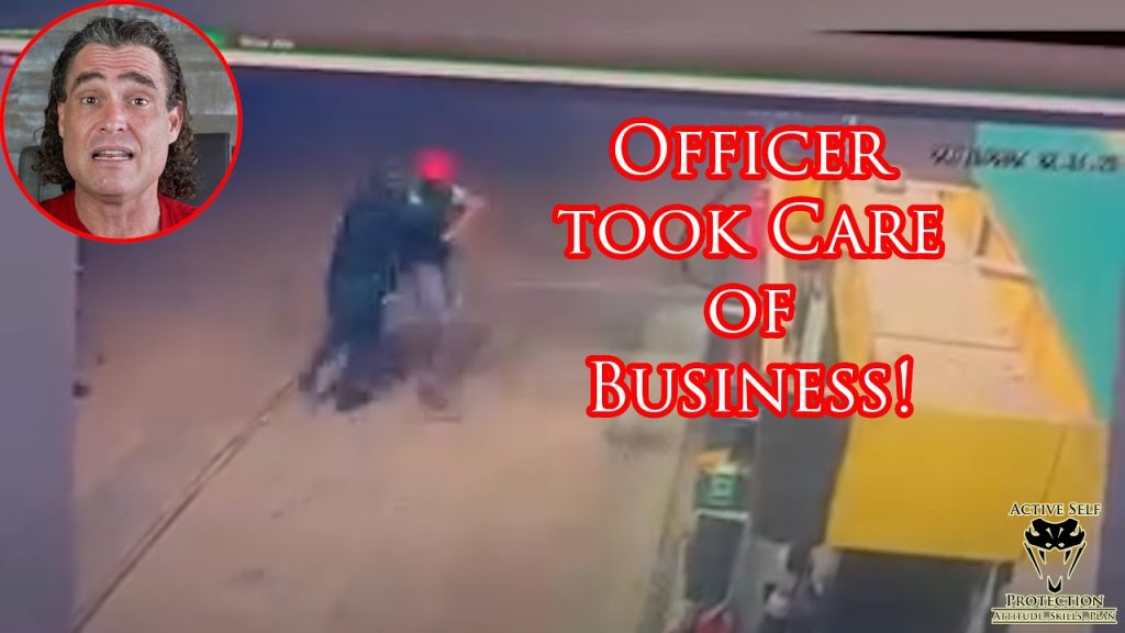 Cop Tackles Robber Armed With A Large Knife