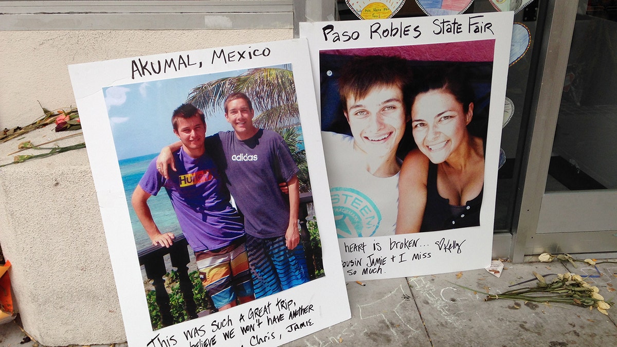 A memorial for murder victim Christopher Michaels-Martinez placed outdoors.