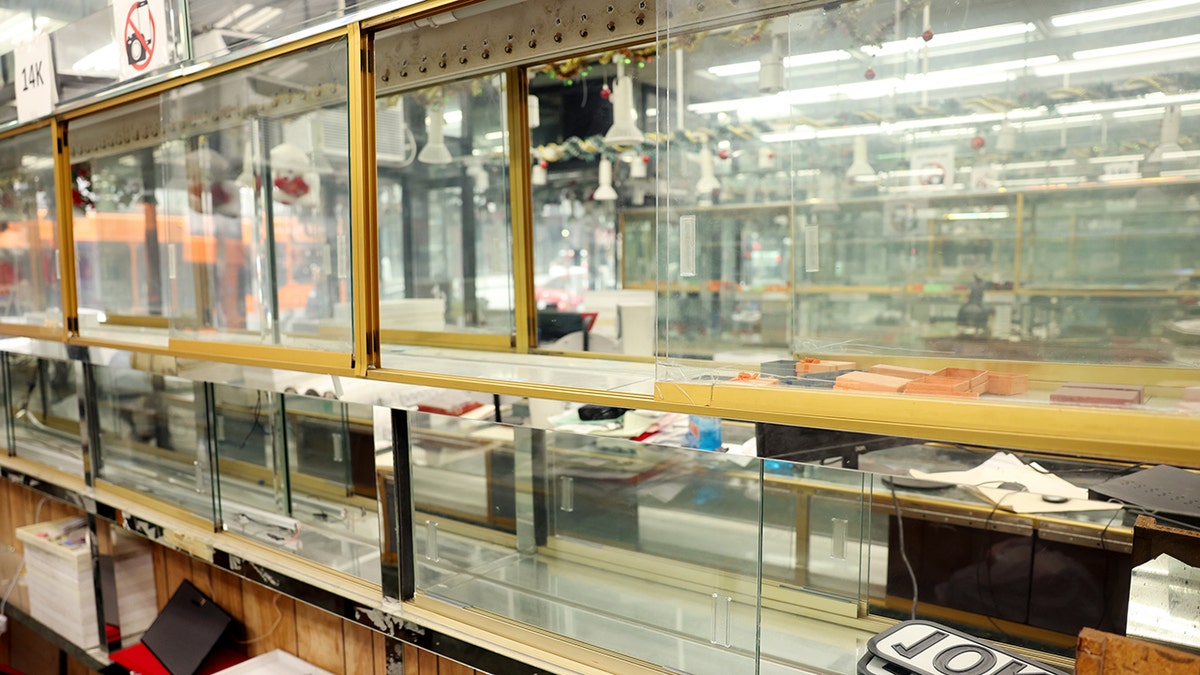 Empty jewelry store displays