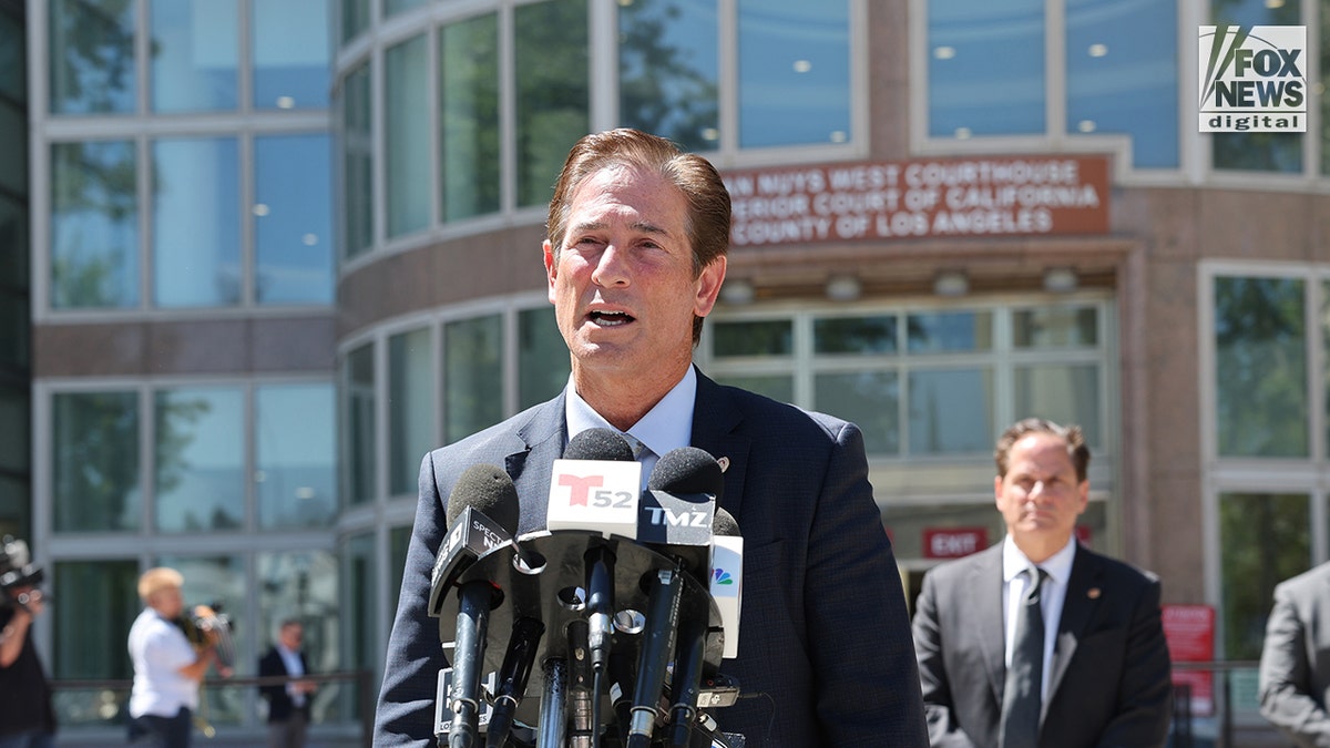 Lawyer Nathan Hochman outside of court after resentencing hearing.