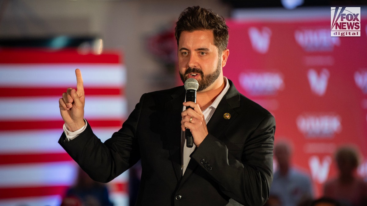 Cincinnati mayoral candidate Cory Bowman speaks at a town hall event