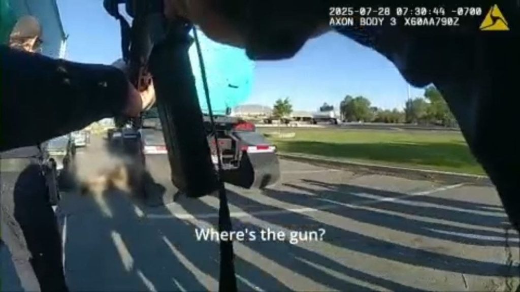 Dramatic video shows Nevada casino gunman immediately opening fire on responding officers