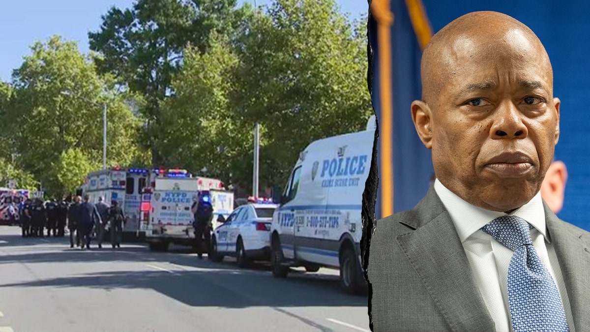 Eric Adams reacts to Queens officer shooting