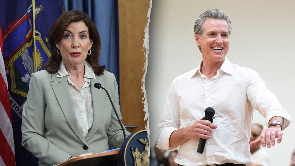 Govs. hochul, newsom l-r