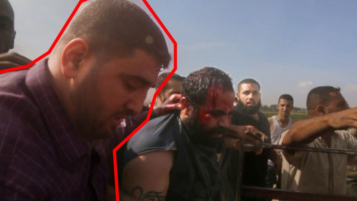 Jihad Kamal Salem Najjar pictured alongside hostages