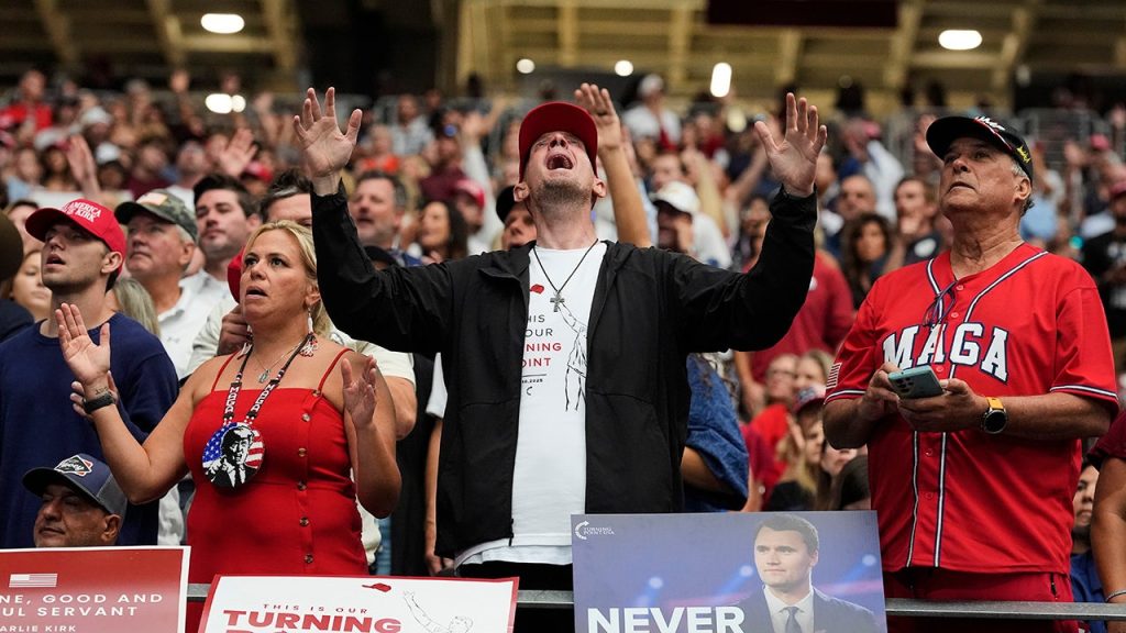 Charlie Kirk mourners gather from across US to celebrate legacy of conservative activist Charlie Kirk mourners gather from across US to celebrate legacy of conservative activist