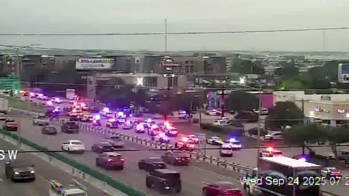 Camera footage of a Texas highway