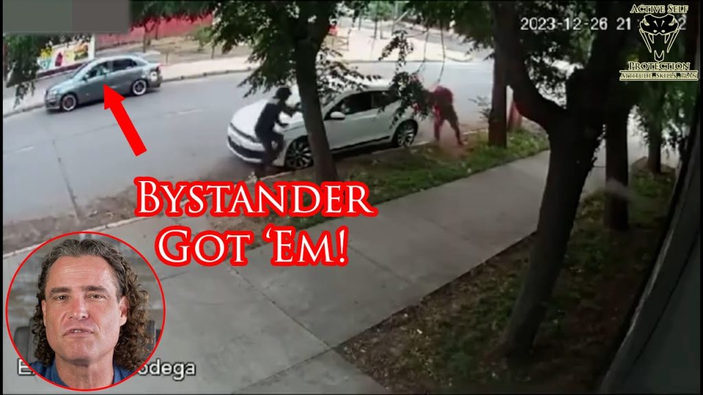 Bystander Makes Carjacker Take the Sidewalk Temperature Challenge!