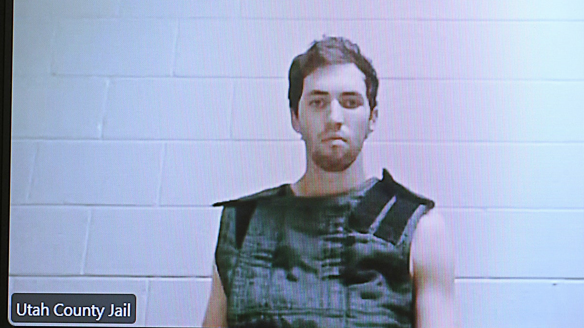 Tyler Robinson on camera at his first court hearing.