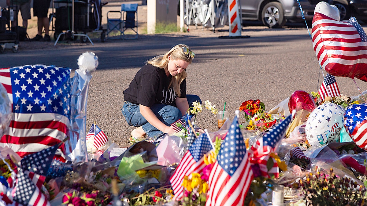 Grievers visit Charlie Kirk's memorial at TPUSA in Phoenix.