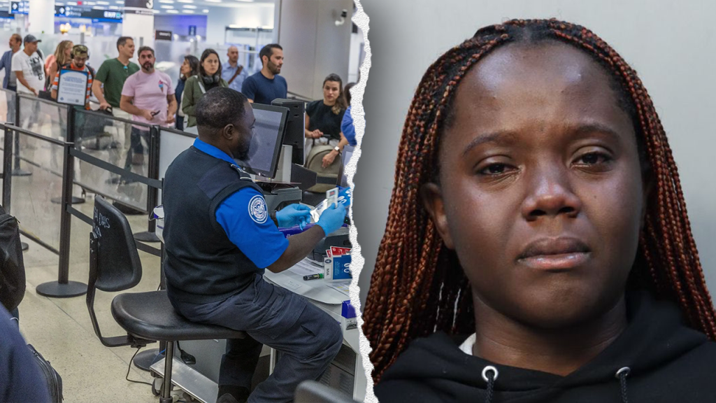 Miami airport chaos as woman grabs crying child from mother, wraps legs around boy to prevent escape