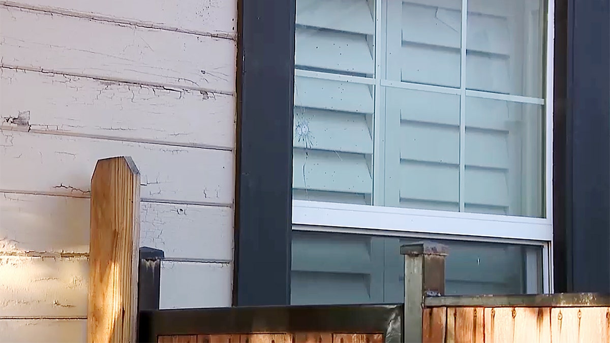 Apparent bullet stike at Stockton mayor home